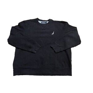 Unisex Adult Nautica Anchor Crew Neck  Black Sweatshirt Size M